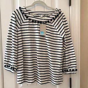 NWT BODEN ROSEMARY ¾ SLEEVE JERSEY KNIT T SHIRT; SIZE 10